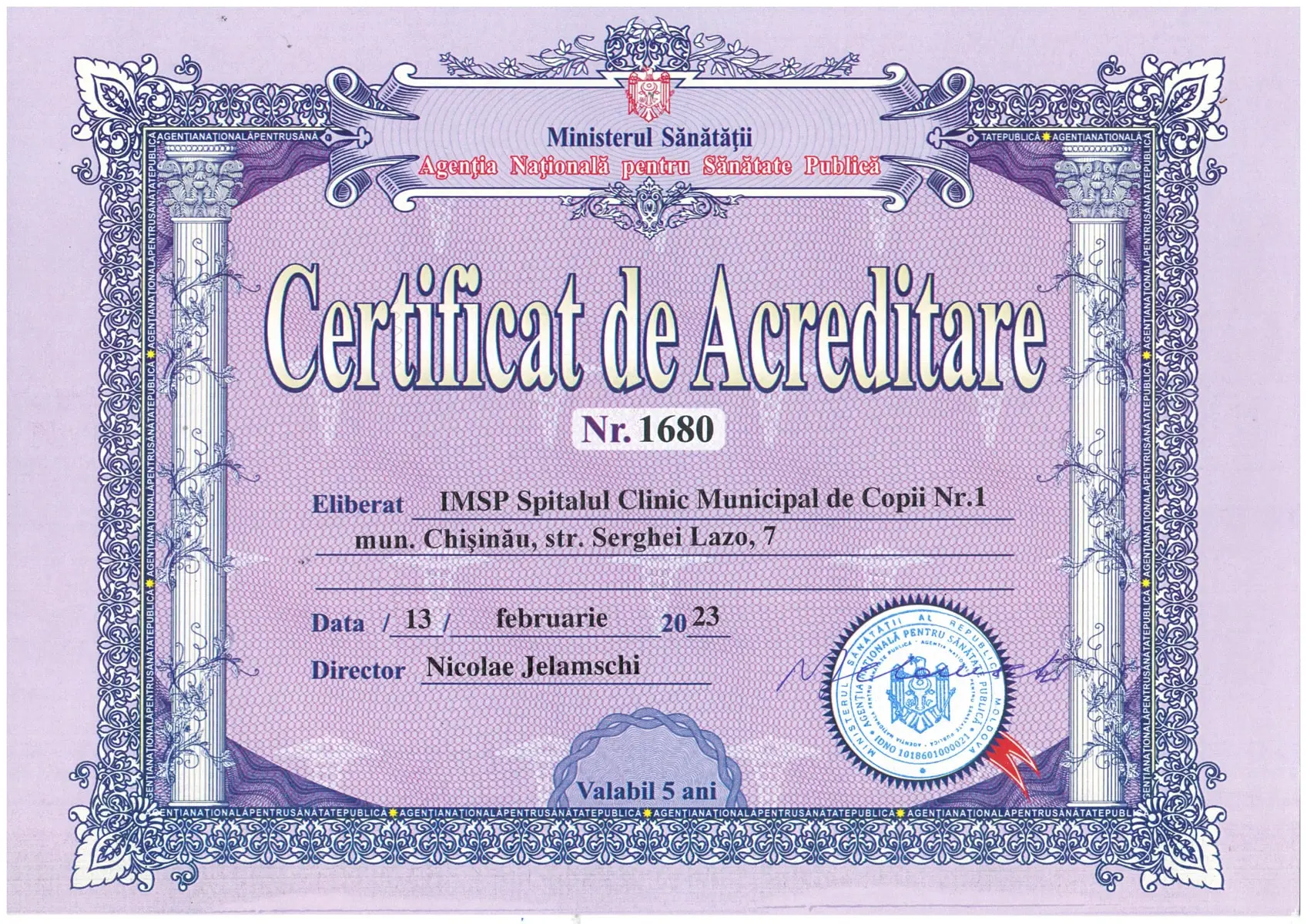 Certifcat de acreditare